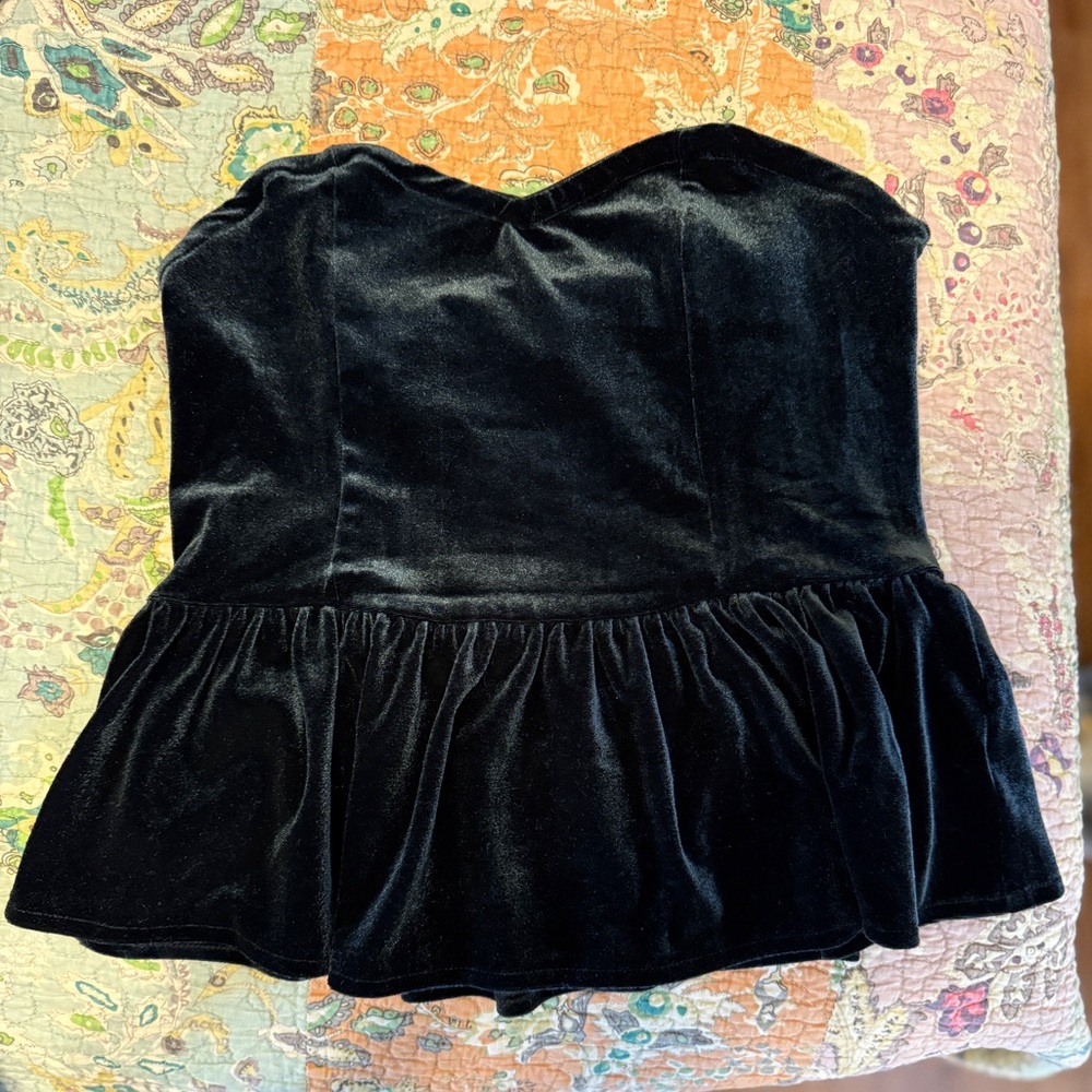 Urban Outfitters Black Velvet Top